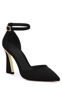 lot 166 image: Pre Owned Juliet Holy Womens Pumps Point Closed Toe Heels Buckle Ankle Strap DOrsay Heeled Sandals 7 - Retail $38