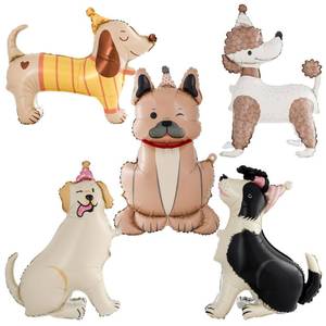 lot 207 image: 5 Pcs Large Dog Balloons, Puppy Foil Balloons Dog Themed Birthday Party Decorations, Self Standing Animal Mylar Balloon for Baby Shower Pet Party Decorations - Retail $10