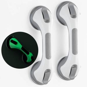lot 955 image: TAILI Shower Grab Bar Glow in The Dark, 2 Pack 12.2 in Grab Bars for Bathtubs and Showers,Shower Handles Rails for Seniors and Elderly,Bathroom Safety Grip Removable No Drilling Waterproof Grey,G9 - Retail $34