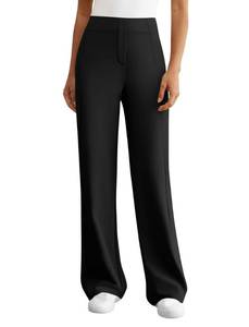 lot 970 image: DLOODA Womens Dress Work Pants Wide Leg Business Casual Slacks Stretchy High Waist Comfy Trousers with Pocket Black XXL - Retail $17