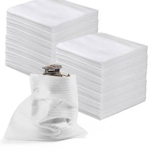lot 2549 image: 100 Pack Foam Pouches 8x8 Inch, Cushion Foam Wrap Pouches Protect for Fragile Item, Foam Packing Pouches for Mugs,Cups,Glasses,Dishes, Plate Packing Sleeves for Moving, Storage, Packing Supplies - Retail $18