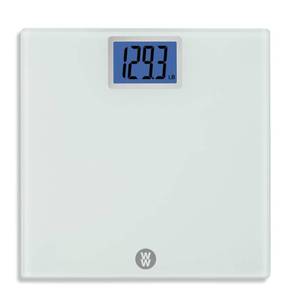 lot 2600 image: Weight Watchers Scales by Conair Scale for Body Weight, Digital Bathroom Scale in White - Retail $25