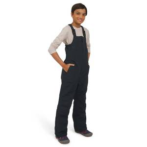 lot 2616 image: Lands End Unisex Kids Squall Waterproof Adjustable Insulated Iron Knee Snow Bib Overalls, Black, 6 - Retail $49