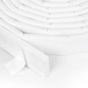 lot 2627 image: 196 Inch Wedge-Shape Foam Window Weather Stripping Door Seal Insulation Strip, Soundproofing Window Inserts Foam Self Adhesive Draft Stopper Light Blocker for Winter Window Door Gaps, White - Retail $8