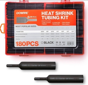 lot 2653 image: Dowire Heat Shrink Tubing Kit 180 Pieces - Retail $18