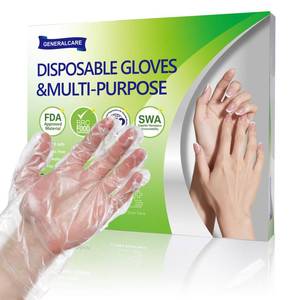 lot 2697 image: 100 Pcs Disposable Gloves, PE Wax Therapy Liners & Covers for Paraffin Bath Mitts, Food Safe Textured Grip for Cooking, Cleaning & Crafts - Retail $6