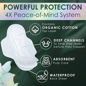 lot 2700 image: L. Ultra Thin Pads for Women, Overnight Absorbency, Organic Cotton Top Layer, Unscented Pads with Wings (1 Pack of 24)