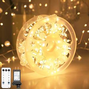 lot 2704 image: Copper Wire Firecracker Christmas Fairy Lights, Connectable 26FT 400LED Twinkle Plug in Fairy String Lights with Remote, Cluster Lights for Christmas Tree Bedroom Dorm Wreath DIY Wedding Decor - Retail $25