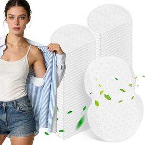lot 2724 image: Armpit Sweat Pads, 80 Packs Underarm Sweat Pads for Women and Men, Disposable Sweat Pads for Under Arms, Extra Adhesive Armpit Shields, All-day Underarm Defense - Retail $9