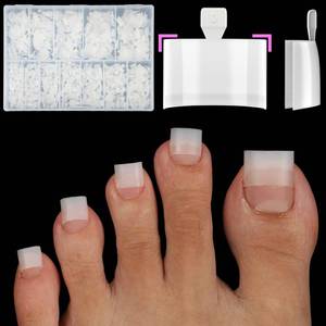 lot 2800 image: ASONRL 600 Pcs Gel X Toe Nail Tips, 12 Sizes Extra Wide Large Toenail Tips Half Cover, Matte Natural No-file Needed, DIY Artificial Nails for Toes, Square Shape False Toenails Tips - Retail $10