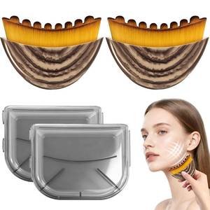 lot 2803 image: Lymphatic Contour Face Brush, Super Soft Manual Lymphatic Drainage Massager for Sculpting, Relieve Fatigue & Reduce Puffiness, with Portable Case Suitable for Facial Cleansing and Massage (2PCS) - Retail $13