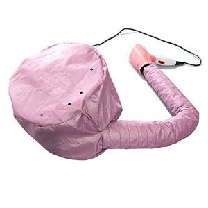 lot 2857 image: FMELAH Portable Soft Hair Drying Bonnet with Adjustable Attachment for Hand Held Hair Dryer - Salon Baking Oil Mask (Pink) - Retail $8