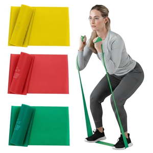 lot 2875 image: THERABAND Resistance Band for Exercise  Yoga  Stretch - Beginner Set  YellowRedGreen  Non-Latex