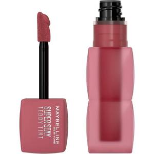 lot 2879 image: MAYBELLINE Super Stay Teddy Lip Tint, Long Lasting Matte Lipstick for Up To 12HR Wear, Velvet Choker, 1 Count - Retail $10