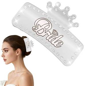 lot 2903 image: Ahoney Bride Hair Claw Clip 4.7 Large Banana Rhinestone Bride To Be Wedding Bachelorette Party Accessories Bridal Shower Gifts - Retail $8