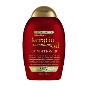 lot 2950 image: OGX Frizz-Free  Keratin Smoothing Oil Conditioner, 5 in 1, for Frizzy Hair, Shiny Hair, 13 Fl Oz - Retail $7