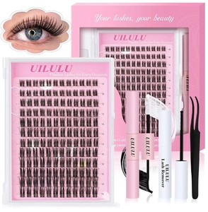 lot 3002 image: Uilulu Lash Cluster kit 10-18mm DIY Lash Extension Kit 144 D Curl Wispy Clusters Lashes 0.07D Individual Lashes Clusters False Eyelashes Set Eye Lash Kits Extensions Kit Fake Eye Lash(U15 Lash Kit)&nbsp