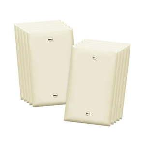 lot 3011 image: ENERLITES Blank Device Wall Plate  Gloss Finish  Standard Size 1-Gang 4.50  x 2.76   Polycarbonate Thermoplastic  8801-LA-10PCS  Light Almond (10 Pack) - Retail $20