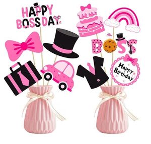 lot 3039 image: 20pcs Boss Girl Party Centerpiece Sticks Happy Boss Day Centerpieces for Table Boss Baby Shower Decorations for Girls Baby Girl Boss Birthday Party Decorations