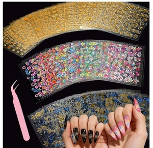 lot 3047 image: 90 Sheets Nail Stickers for Nail Art DIY, 3D Nail Art Stickers Decals, Self Adhesive Floral Design Decals for Women and Girls&nbsp
