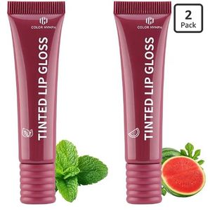 lot 3070 image: Color Nymph Tinted Lip Gloss Duo, Nourishing Lip Balm Set with Shea Butter & Vitamin E, Non-Sticky Intense Hydrating Lipgloss for Dry Lips, Sheer Tint  Vegan & Cruelty-free, #02 Watermelon & Mint - Retail $10
