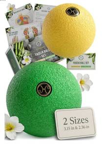 lot 3089 image: HELDSON EPP Fascia Massage Balls Set 6cm 8cm Trigger Point -