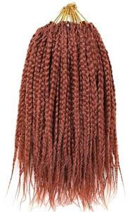 lot 3112 image: Xtrend 10 Inch 6 Packs Box Braids Crochet Hair Pre-looped Bohemian Short Bobo Box Braids Hair Extensions Copper Red Synthetic Crochet Hair for Women (18Strandspack 350#) -