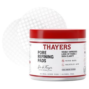 lot 3122 image: Thayers Remedies Pore Refining Face Pads with Witch Hazel and Salicylic Acid - 60ct Alcohol-Free, Paraben-Free, Vegan - Retail $10