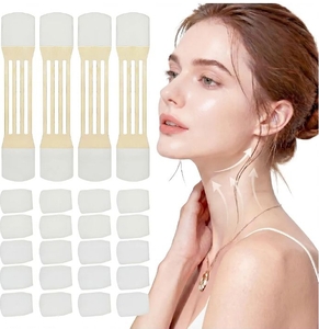 lot 3135 image: ziyue 48Pcs Neck Tape Lifting Kit Invisible Neck Lift Tightening Patches Bands for Jaw Necks and Face, Chin Lift(8 Bands and 40 Replacement Patches)&nbsp