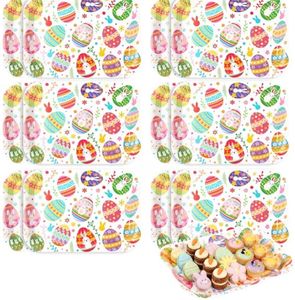 lot 3152 image: 12 Pcs Easter Serving Trays 13 x 9 Inch Large Bunny Egg Flower Candy Trays Platters Paper Food Dishes for Easter Party Wedding Engagement Party Serving Food Snacks Cookies Dessert - Retail $10