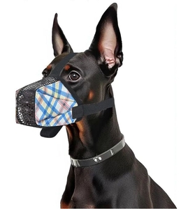 lot 3172 image: Dog Muzzle for Small Large Dogs - Soft Nylon Basket Muzzle with Adjustable Strap, Breathable Mesh Design Prevents Biting Chewing Licking Eating - Ideal for Training, Grooming &amp Vet Visits (Blue, M) -&nbsp
