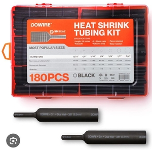 lot 3204 image: Dowire Heat Shrink Tubing Kit 31 Ratio Adhesive Lined 180 Pieces&nbsp