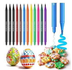 lot 3211 image: Edible Markers for Cookies Decorating Jewem Food Coloring Pens, 12 Pack Dual Tip Edible Markers with 0.5mm Ultra Fine Tip, Cookie Supplies &amp Decorating Kit for Cakes and Treats, 10 Colors, Food Safe Markers