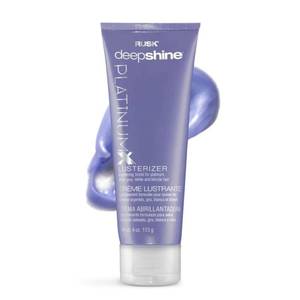 lot 3212 image: RUSK Deepshine PlatinumX Violet Lusterizer - Color Enhancing Styling Cream for Bleached Hair - Hair Styling Products for Brassiness, Frizz Control & Shine (4 oz) - Retail $17