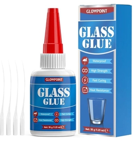 lot 3218 image: Glass Glue, 35g Ultra Strong Clear, Waterproof &amp Fast, Curing Adhesive for Glass Repair, Mirror, Crystal, Jewelry, and More