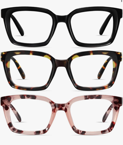 lot 3254 image: XVXV Reading Glasses for Women Men - Blue Light Blocking Readers Oversize Square Anti Glare with Spring Hinge