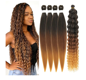 lot 3261 image: Ombre 1B3027 Braiding Hair Pre stretched Hypoallergenic Knotless Curly Crochet Braids Ez Braid - Retail $15