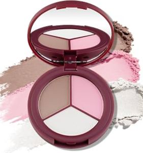 lot 3278 image: Color Nymph 3-Shade Contour Palette with Highlighter Bronzer Blush for Fair Skin - Highlighting & Contouring Makeup Palette to Sculpt  Glow, Vegan Cruelty-Free, Shimmer & Matte Travel Makeup Kit #01 - Retail $10
