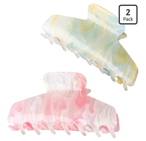lot 3287 image: 2 Pack Large Acrylic Hair Claw Clips for Women - 4.3 Inch Strong Hold Nonslip Hair Clips Big Claw Barrettes for Thick Thin Hair, Cute Durable Jaw Clips for Women Girls&nbsp