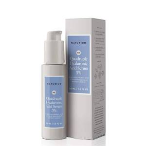lot 3296 image: Naturium Quadruple Hyaluronic Acid Serum 5%, Hydrating & Plumping Face Serum, Anti-Aging & Moisturizing Skin Care, Fragrance-Free, 1 oz - Retail $14