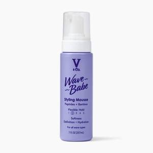 lot 3321 image: V&ampCo. Wave Babe Styling Mousse&nbsp Hair Mousse for Wavy Hair, Frizz Control &amp Volume Lightweight Flexible Hold,Hydrating Hair Styling Product with Peptides &amp Bamboo Extract&nbsp 7 oz - Retail $8