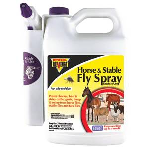 lot 3322 image: REVENGE Horse & Stable Fly Spray, 128 oz Ready-to-Use with Power Sprayer, Long Lasting Flea and Tick Control - Retail $29