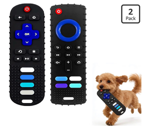 lot 3323 image: Puppy Toys for Teething, Remote Control Teether for Small Dogs,Puppy Teething Toy for Boredom &amp Stimulation,BPA-Free(2PCS-Black)&nbsp