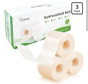 lot 3329 image: Hydrocolloid Roll for Wound Care 3pcs Individually Sealed, Extra Large Cuttable Hydrocolloid Patch Bandages Adhesive Super Absorbent, Flexible &amp Waterproof (2in x 5ft x 3pcs)