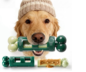 lot 3350 image: Kseroo Dog Toys for Aggressive Chewers Tough Dog Toys for Aggressive Chewers Medium & Large Breed, Indestructible Dog Toy to Keep Them Busy, Bacon Flavor, Durable Nylon, Easy to Use and Clean - Retail $16