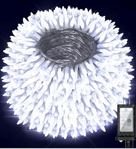 lot 3382 image: 1500 LED 470FT Christmas Lights Outdoor, Christmas String Fairy Lights with Timer & Memory, Waterproof 12 Modes Dimmable Twinkle Tree Lights for Home Patio Wedding Party Yard Xmas Decor, Cool White - Retail $25