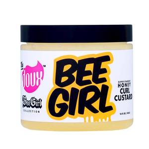 lot 3394 image: The Doux Bee Girl Honey Curl Custard - Curl Defining Cream With Aloe, Keratin and Silk Amino Acids - Retail $14