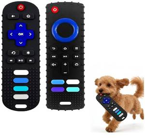 lot 3402 image: Puppy Toys for Teething, Remote Control Teether for Small Dogs,Puppy Teething Toy for Boredom &amp Stimulation,BPA-Free(2PCS-Black&nbsp