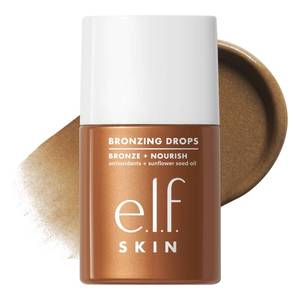 lot 3430 image: e.l.f. SKIN Bronzing Drops, Liquid Face Tinted Serum with Vitamin E & Sunflower Oil, Shimmer Finish, Vegan & Cruelty-Free, Copper Gold - Retail $11