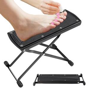 lot 3470 image: Pedicure Foot Rest, 6 Heights Adjustable Foot Stool, Metal Foldable Non-Slip Stand for Home and Salon Use Pedicure Station, Ideal Pedi Stool for Nail Tech or Guitar Foot Stool Black - Retail $9